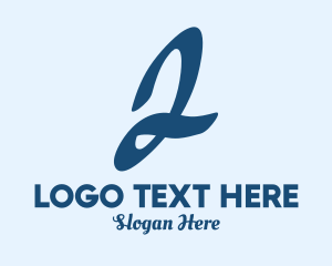 Multimedia - Handwritten Number 2 logo design