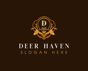 Crest Elegant Deer logo design