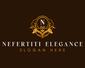 Crest Elegant Deer logo design