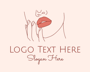 Facial Care - Beauty Woman Lips logo design