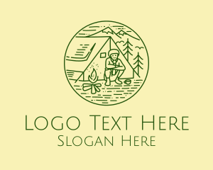 Treasure Map - Nature Forest Camping logo design