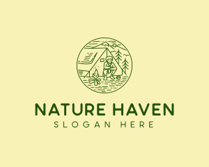 Nature Forest Camping logo design