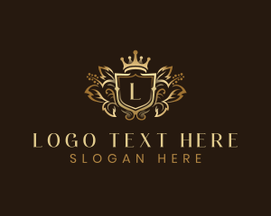 Luxury - Crown Shield Flower logo design