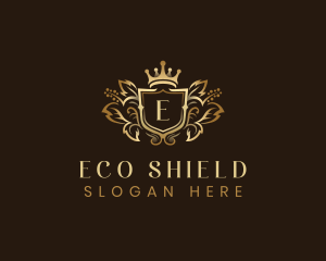 Crown Shield Flower logo design