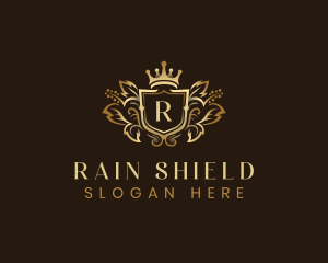 Crown Shield Flower logo design