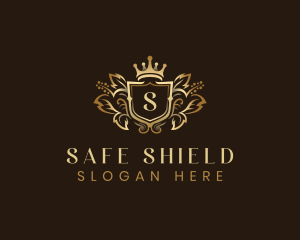 Crown Shield Flower logo design