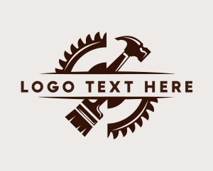 Paintbrush - Builder Renovation Tools logo design