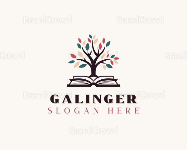 Educational Learning Book Tree Logo