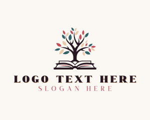 Tutoring - Educational Learning Book Tree logo design