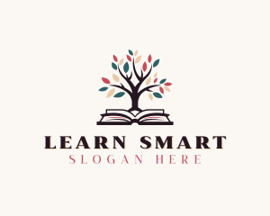 Educational Learning Book Tree logo design