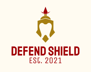 Defend - Spartan Helmet Armor logo design