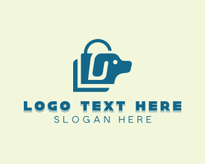 Shopping Website - Dog Shopping Bag logo design