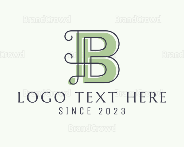 Elegant Swirl Company Letter B Logo