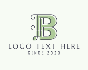 Typography - Elegant Swirl Company Letter B logo design