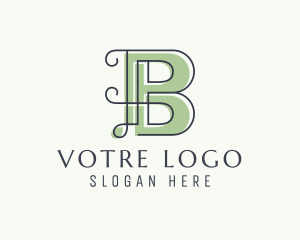 Elegant Swirl Company Letter B Logo