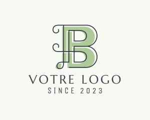 Outline - Elegant Swirl Company Letter B logo design