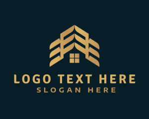 Gradient - Gold Home Roofing logo design