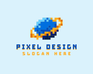 Space Y2K Pixel logo design