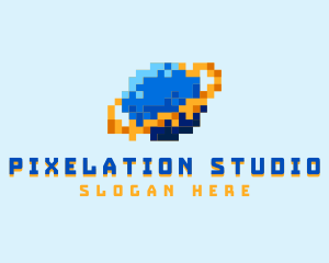 Space Y2K Pixel logo design