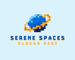 Space Y2K Pixel logo design