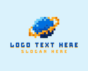 Blur - Space Y2K Pixel logo design