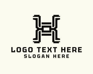 Text - Modern Finance Letter H logo design