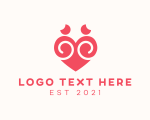 Date - Couple Love Heart Marriage logo design