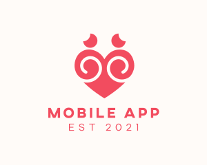 Dating App - Couple Love Heart Marriage logo design