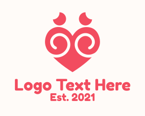 Partner - Couple Love Heart logo design
