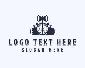 Industrial - Lumberjack Axe Contractor logo design