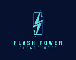 Lightning Volt Plug logo design