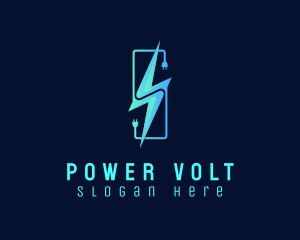 Lightning Volt Plug logo design