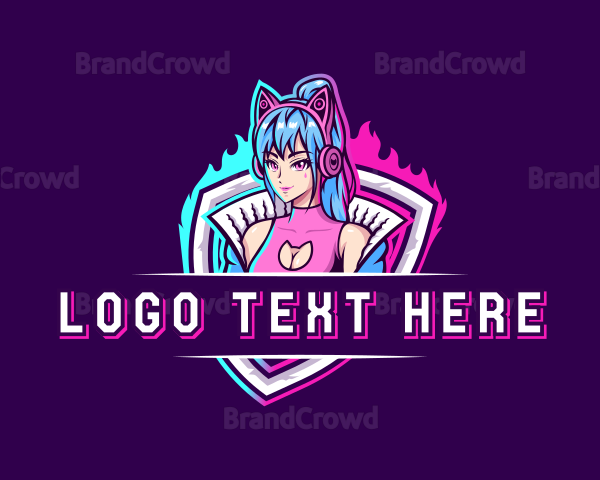 Female Gaming Streamer Logo