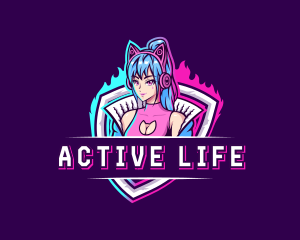 Female Gaming Streamer logo design