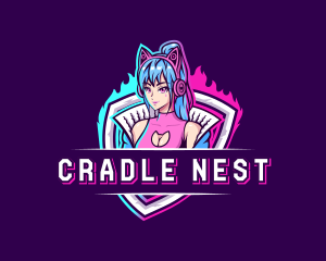 Female Gaming Streamer logo design