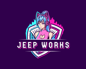 Female Gaming Streamer logo design