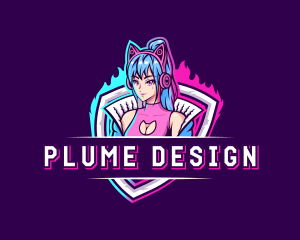 Female Gaming Streamer logo design