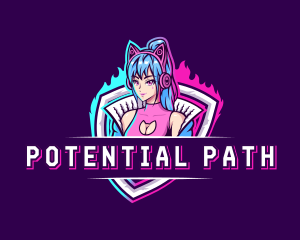 Female Gaming Streamer logo design