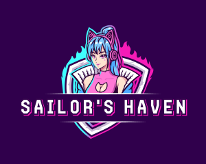 Female Gaming Streamer logo design