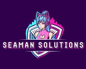 Female Gaming Streamer logo design