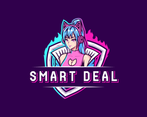 Female Gaming Streamer logo design