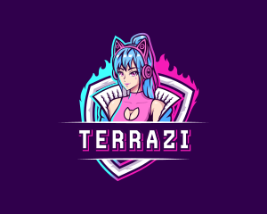 Female Gaming Streamer logo design