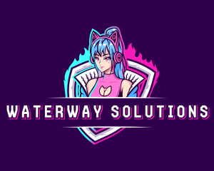 Female Gaming Streamer logo design