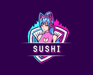 Female Gaming Streamer logo design