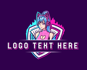 Headphone - Female Gaming Streamer logo design
