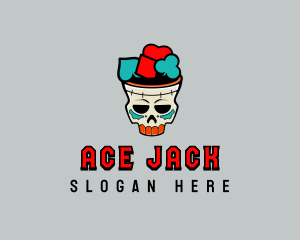 Blackjack - Skull Poker Casino logo design
