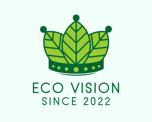 Eco Leaf Crown  logo design