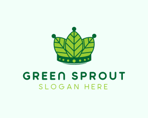 Eco Leaf Crown  logo design