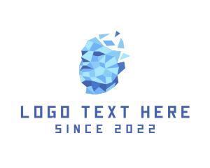 Pixelated - Polygon AI Robot logo design