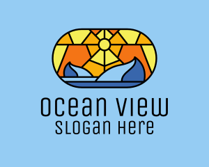 Ocean Waves Glass Mosaic  logo design